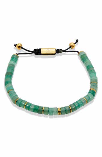 SAVVY CIE JEWELS Aventurine Adjustable Slider Bracelet