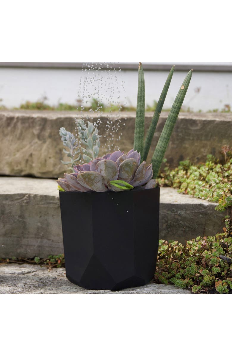 Bloem Tuxton 8.25"W x 8.25"H Hexagon Gardening Planter, Black, Alternate, color, Black