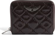 Zadig & Voltaire Mini Vintage Monogram Quilted Leather Zip Around Card Case