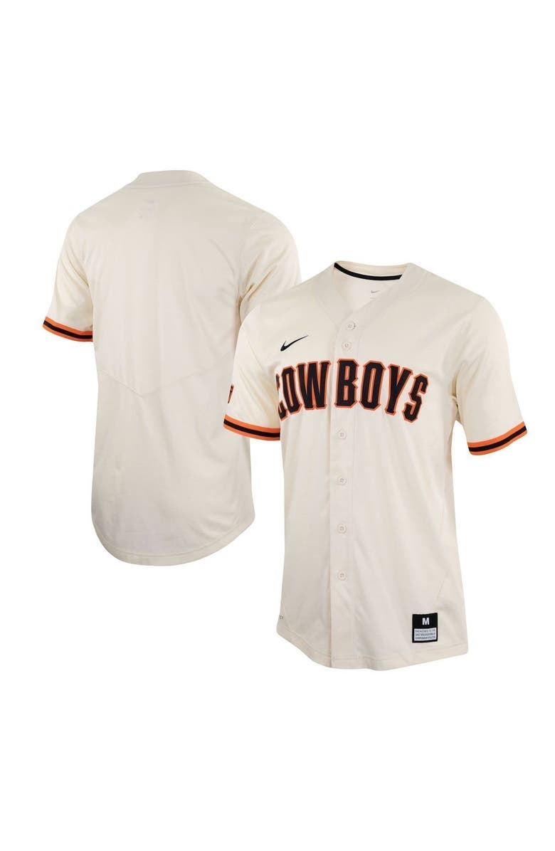 Nike Men's Nike Cream Oklahoma State Cowboys Replica Baseball Jersey, Main, color, Natural