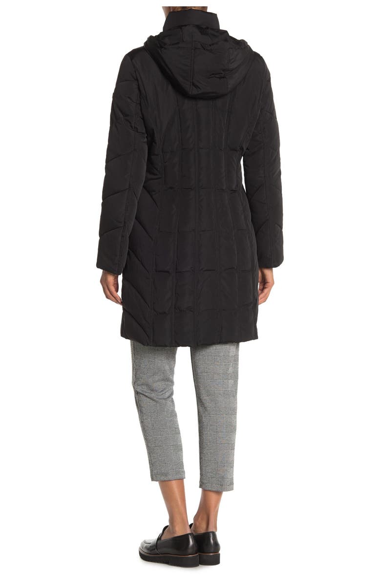 Calvin Klein Hooded Quilted Long Jacket, Alternate, color, 