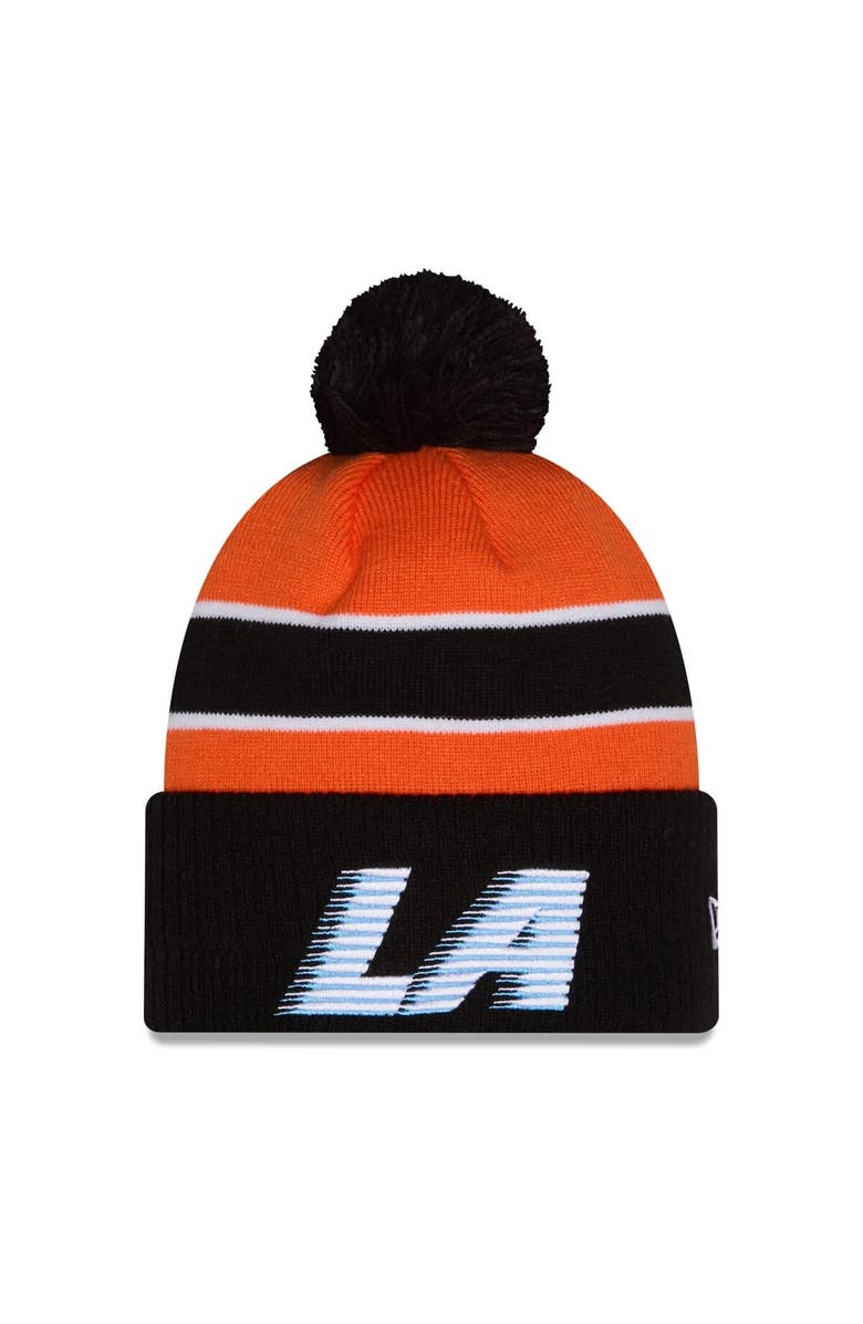 New Era Men's New Era Orange/Black LA Clippers 2025/26 City Edition Cuffed Knit Hat with Pom, Main, color, Orange