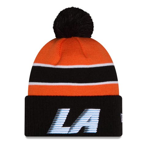 Men's New Era Orange/Black LA Clippers 2025/26 City Edition Cuffed Knit Hat with Pom