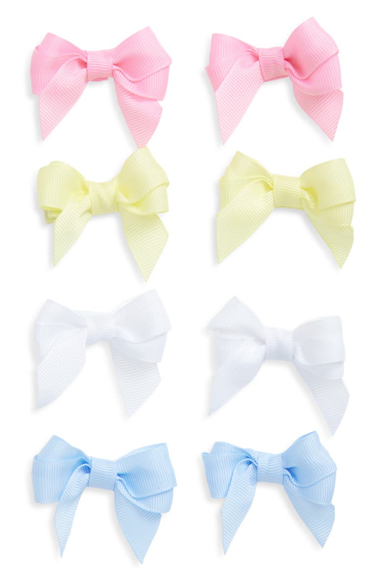 Kids' Assorted 8-Pack Bow Hair Clips, Main, color, MULTI