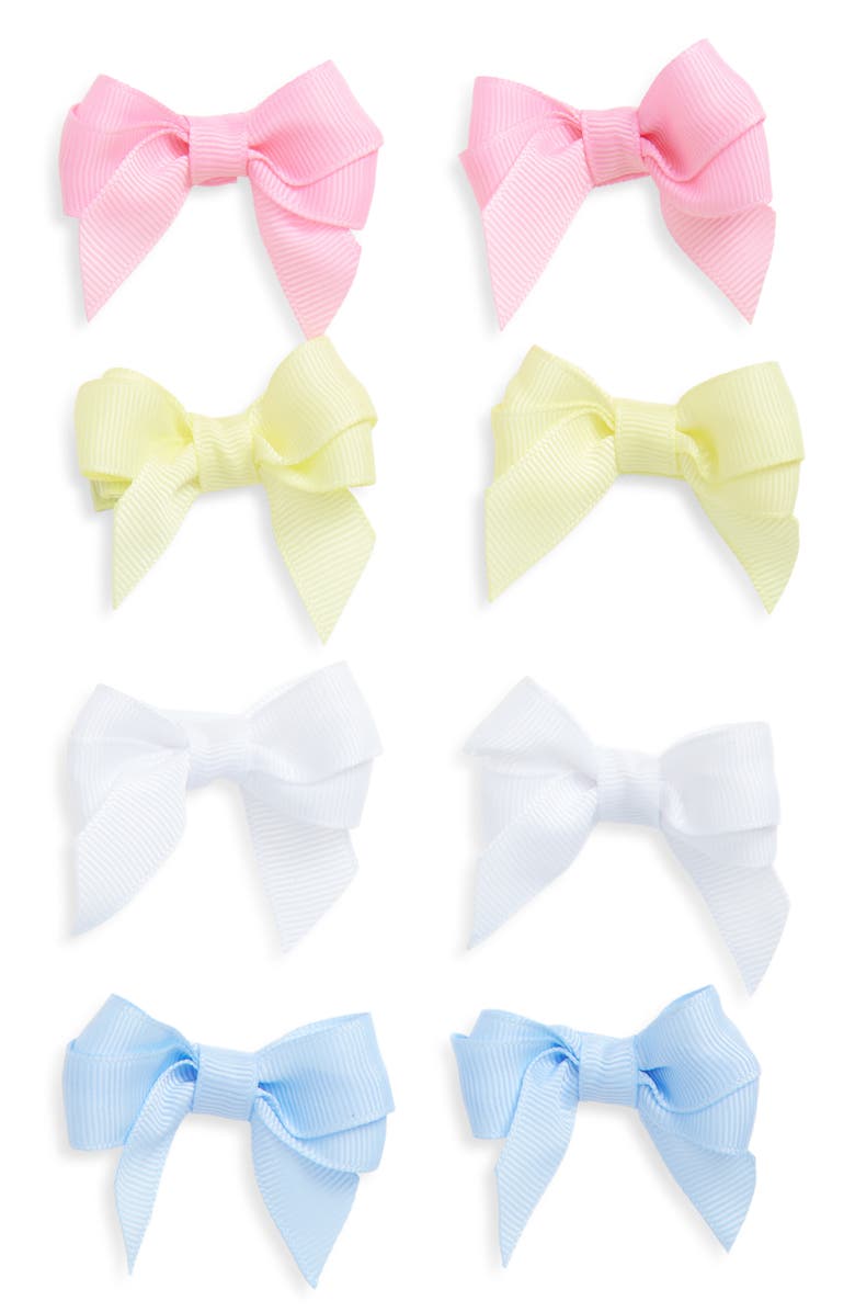 Capelli New York Kids' Assorted 8-Pack Bow Hair Clips, Main, color, Multi