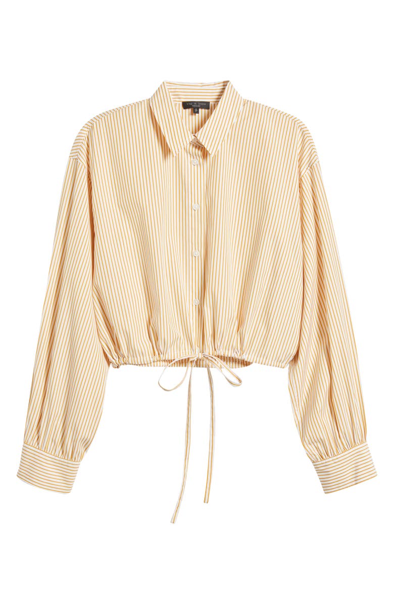 rag & bone Georgie Stripe Poplin Shirt, Alternate, color, Gold Stripe