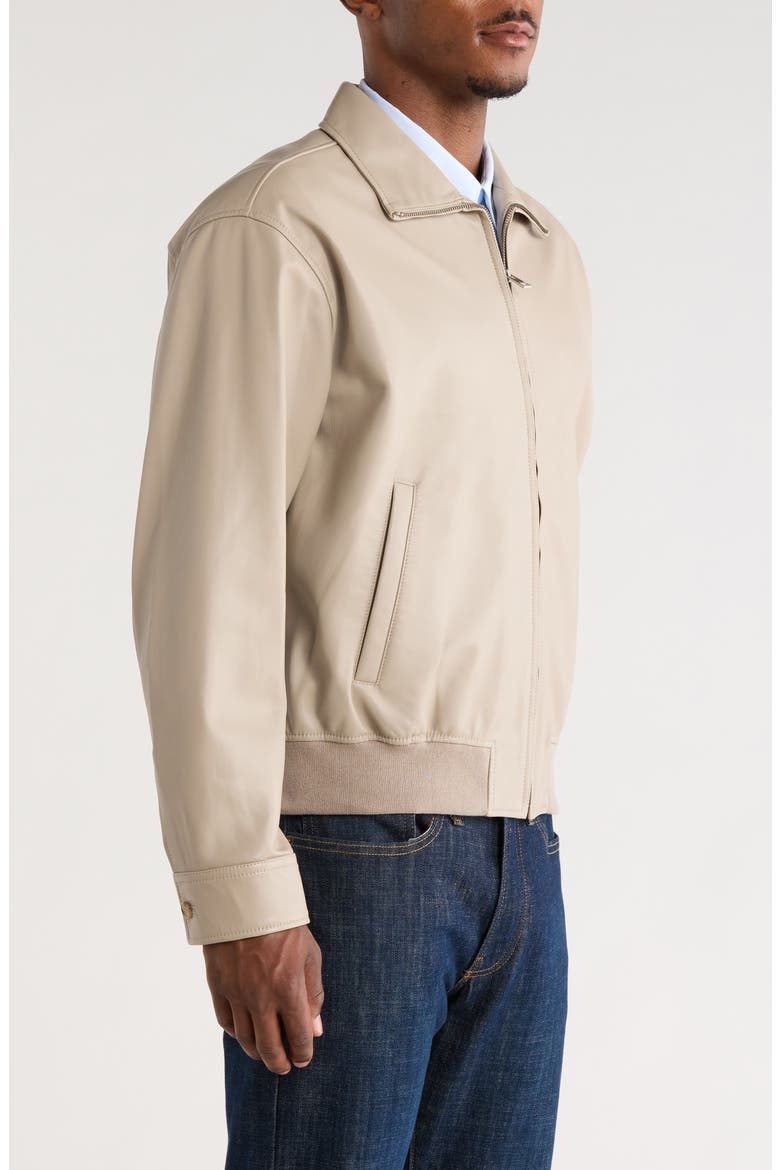 Leather Bomber Jacket, Alternate, color, DUSTY BEIGE