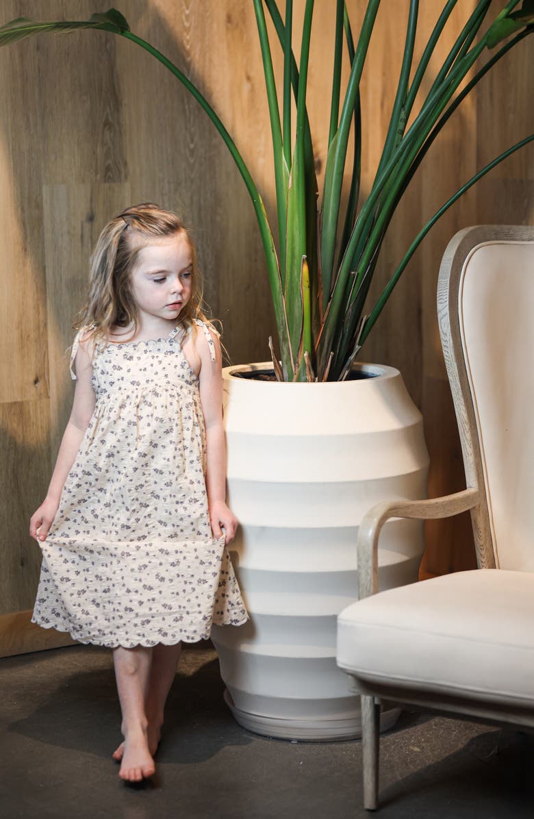 Manière Kids' Floral Cotton Blend Dress, Alternate, color, Sand