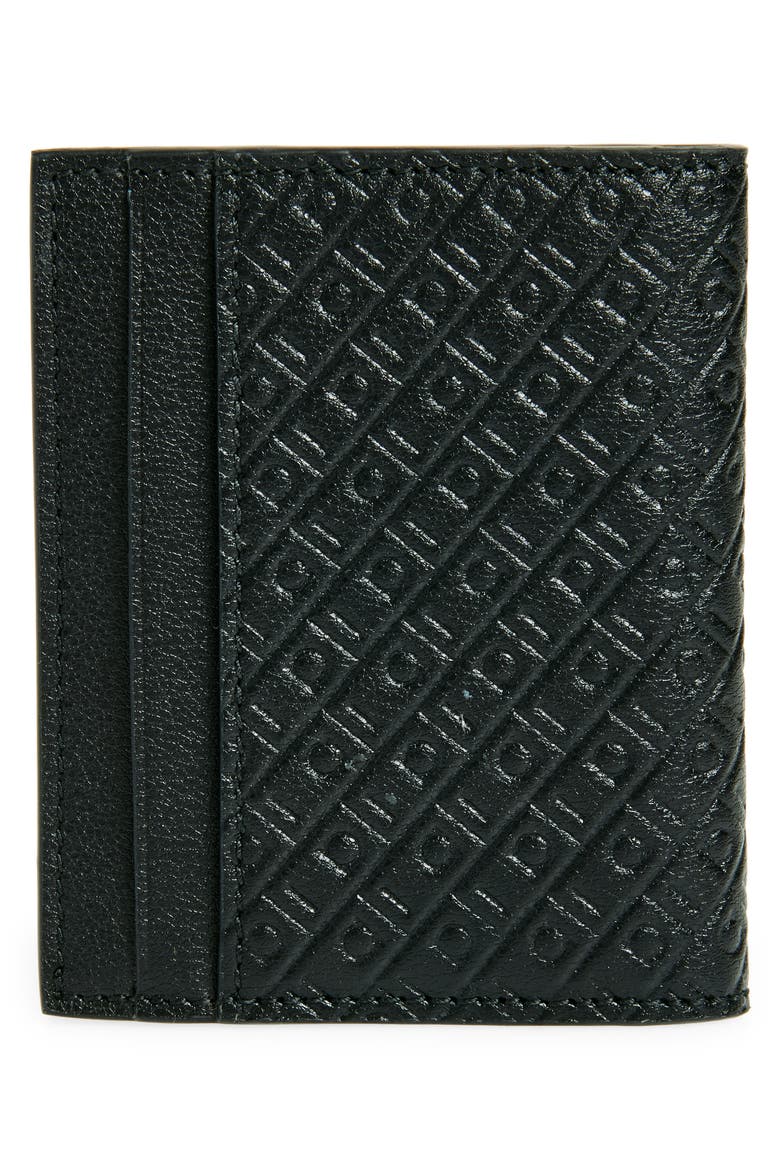 Mini Gancio Embossed Leather Bifold Wallet, Alternate, color, NERO NERO X MOD