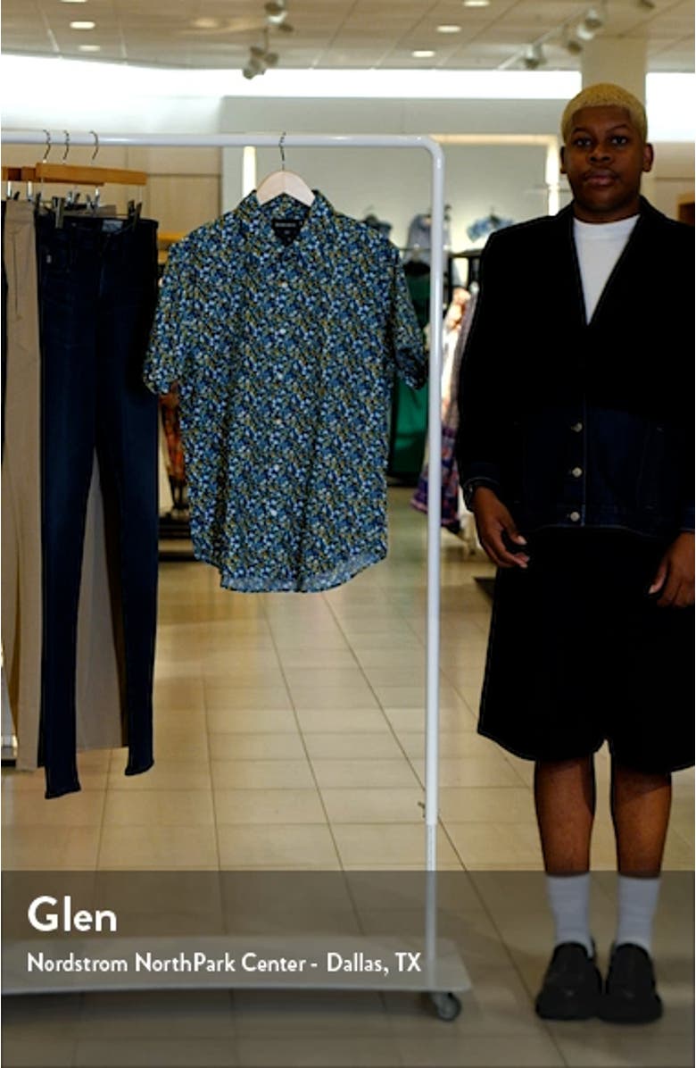 Riviera Floral Short Sleeve Stretch Cotton Button-Up Shirt, sales video thumbnail