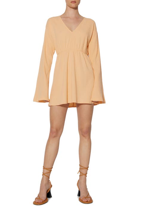 Long Sleeve Cotton Gauze Minidress