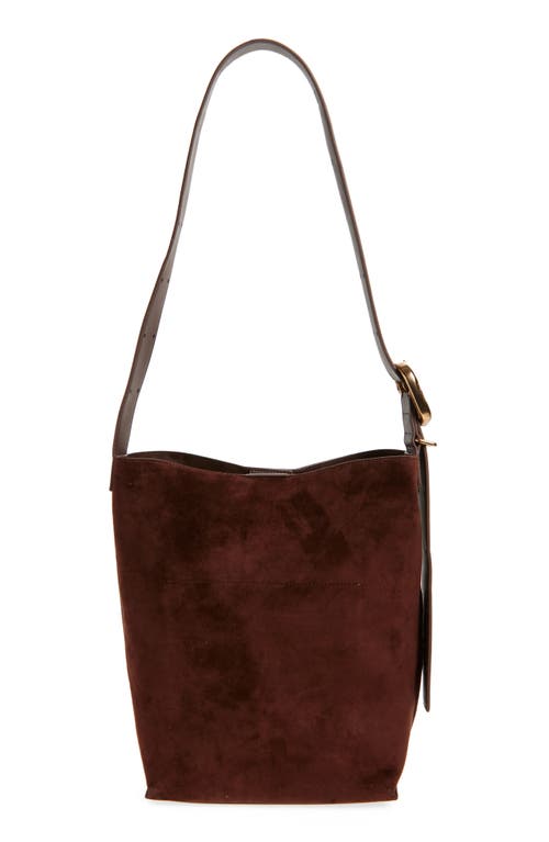 Sam Edelman Saige Suede Bucket Shoulder Bag In Brown