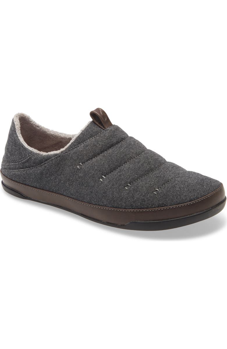 OluKai Mahana Convertible Quilted Slipper, Main, color, Dark Shadow Fabric