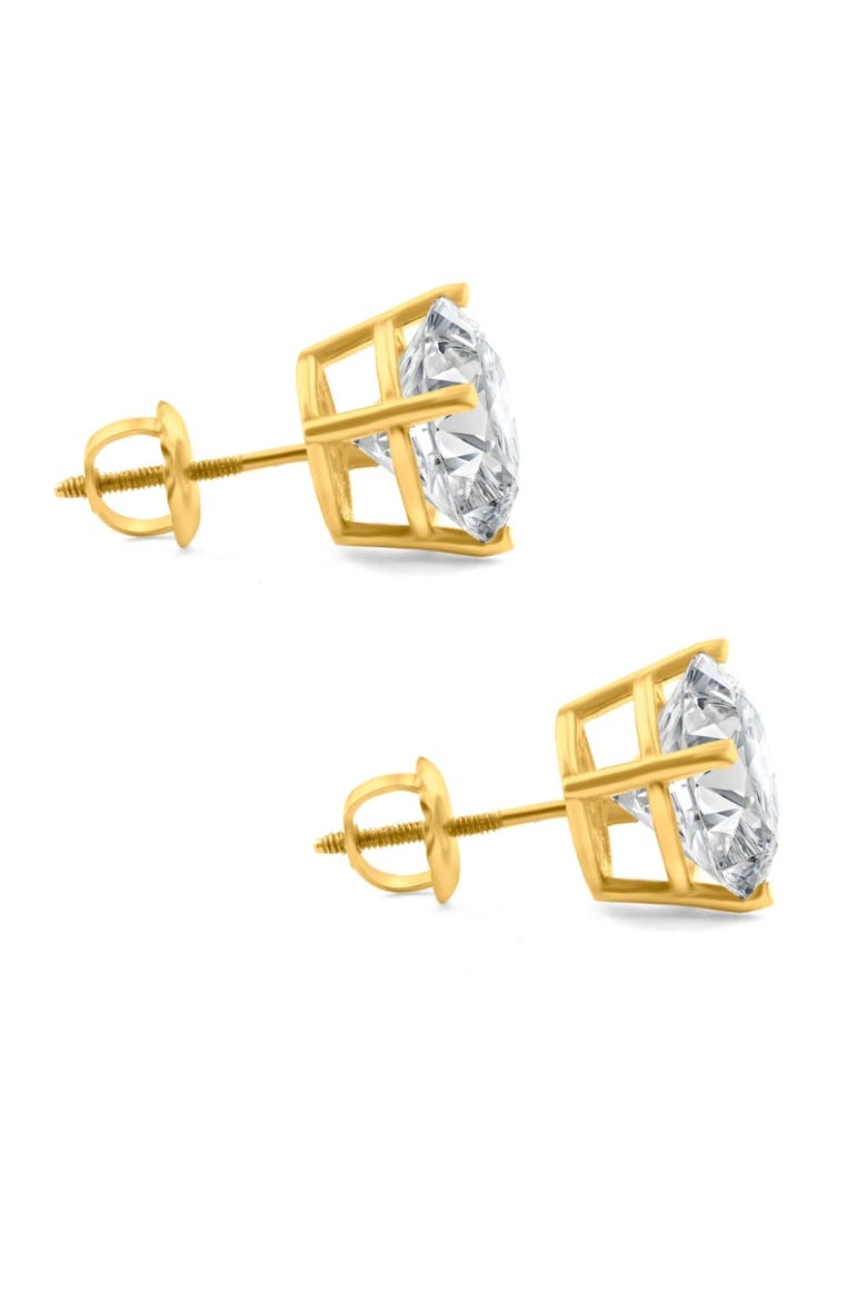 6.85CT Round Diamond Studs 14k Gold Lab Grown Screw Back Earrings, Alternate, color, 14k Yellow Gold