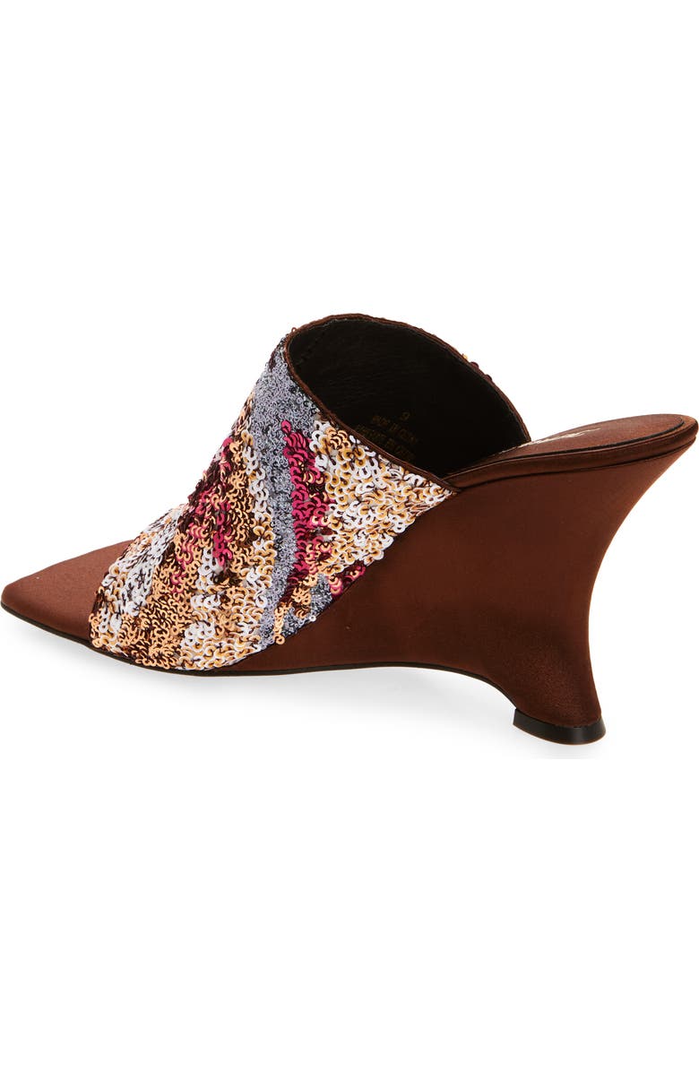 Jeffrey Campbell Aura Wedge Slide Sandal, Alternate, color, Brown Satin Combo