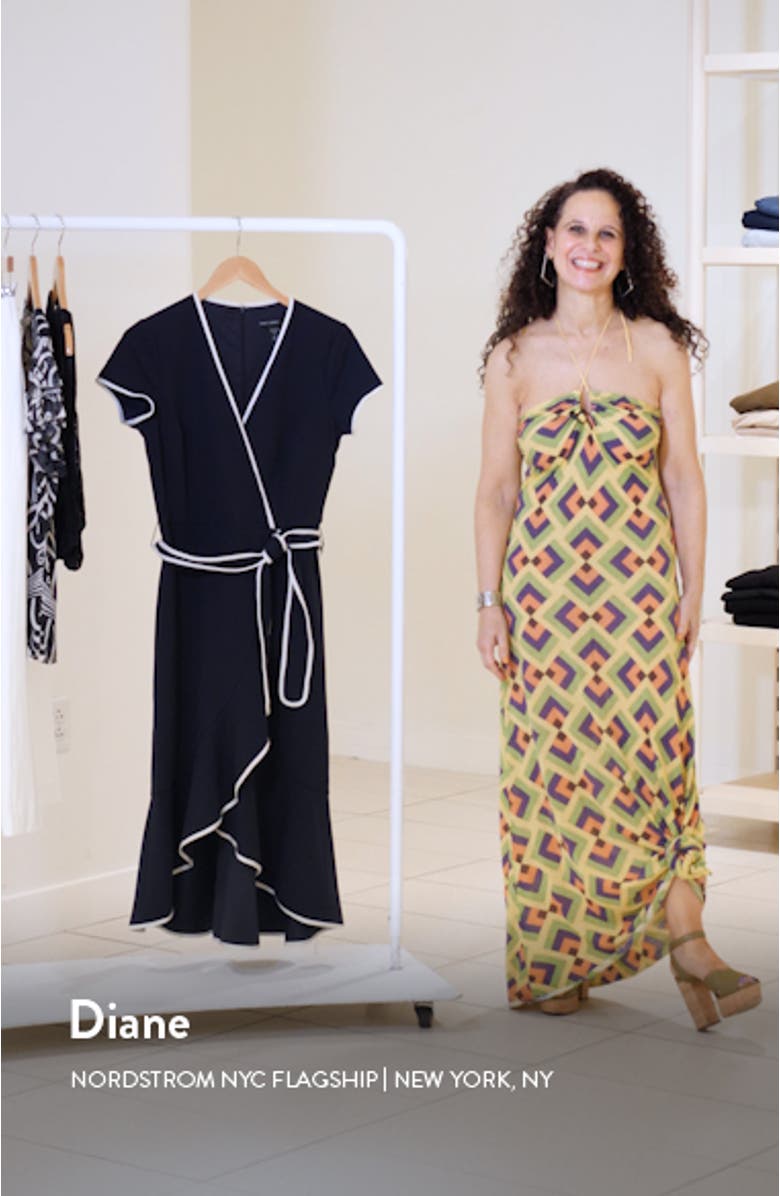 Short Sleeve Faux Wrap Dress, sales video thumbnail