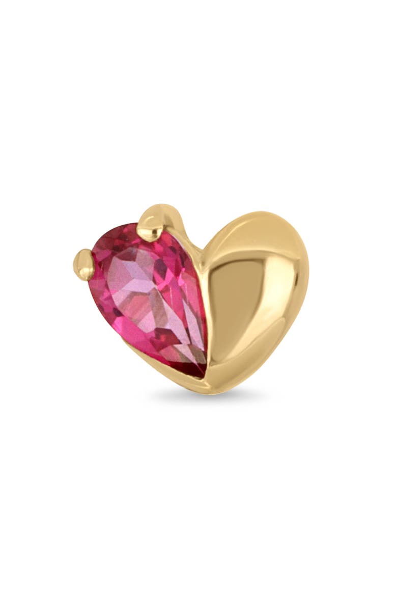 14K Yellow Gold Pink Topaz Heart Stud Earrings, Alternate, color, 14KY