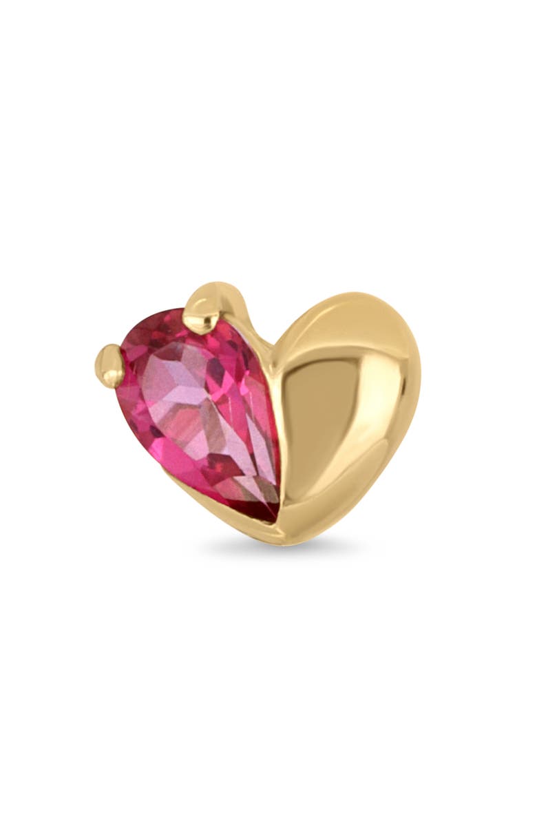 Bony Levy 14K Yellow Gold Pink Topaz Heart Stud Earrings, Alternate, color, 14Ky