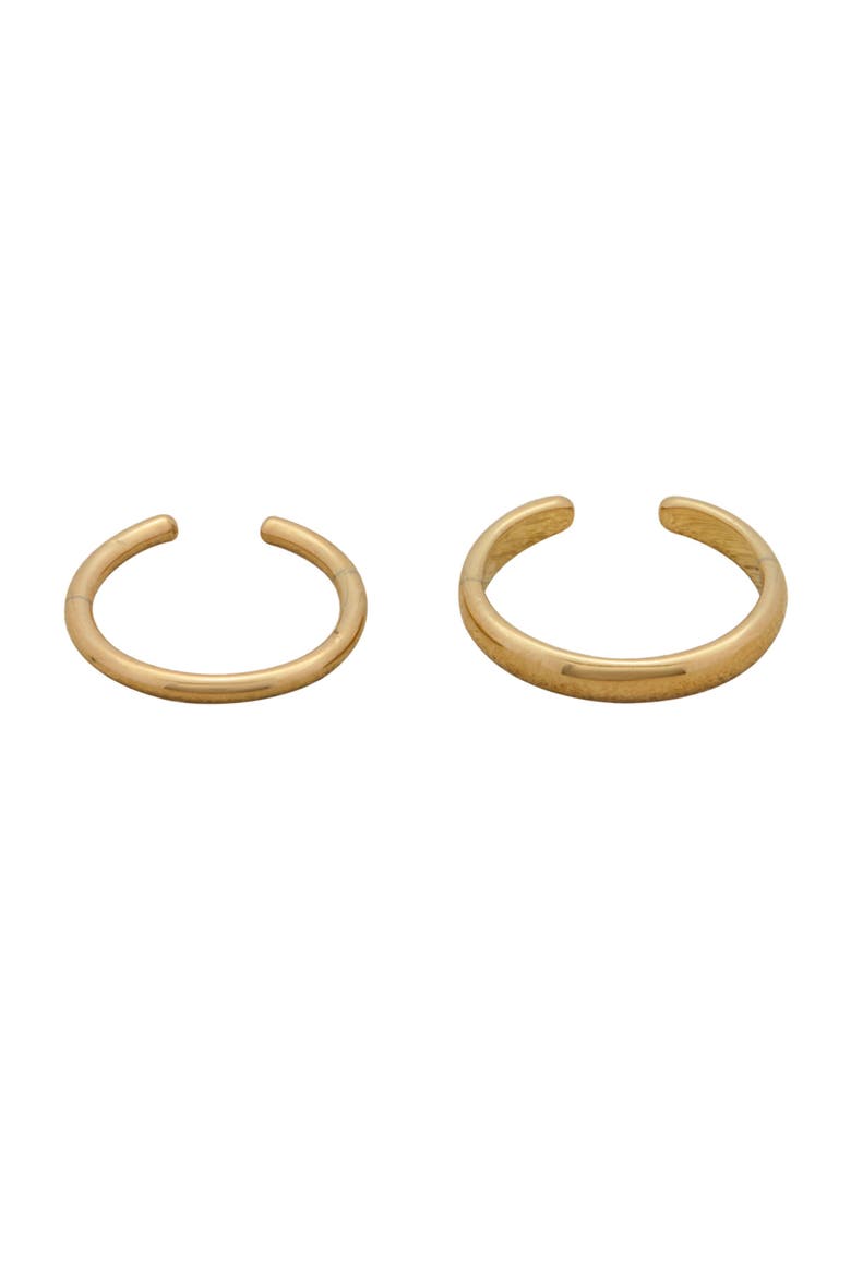 Set of 2 Adjustable Toe Rings, Main, color, GOLD