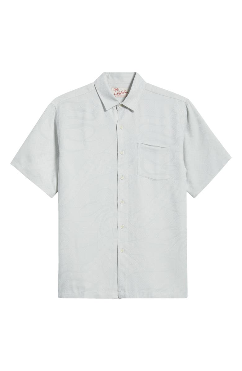 Kahala Ho'l Nalo Jacquard Short Sleeve Button-Up Shirt, Main, color, Shell
