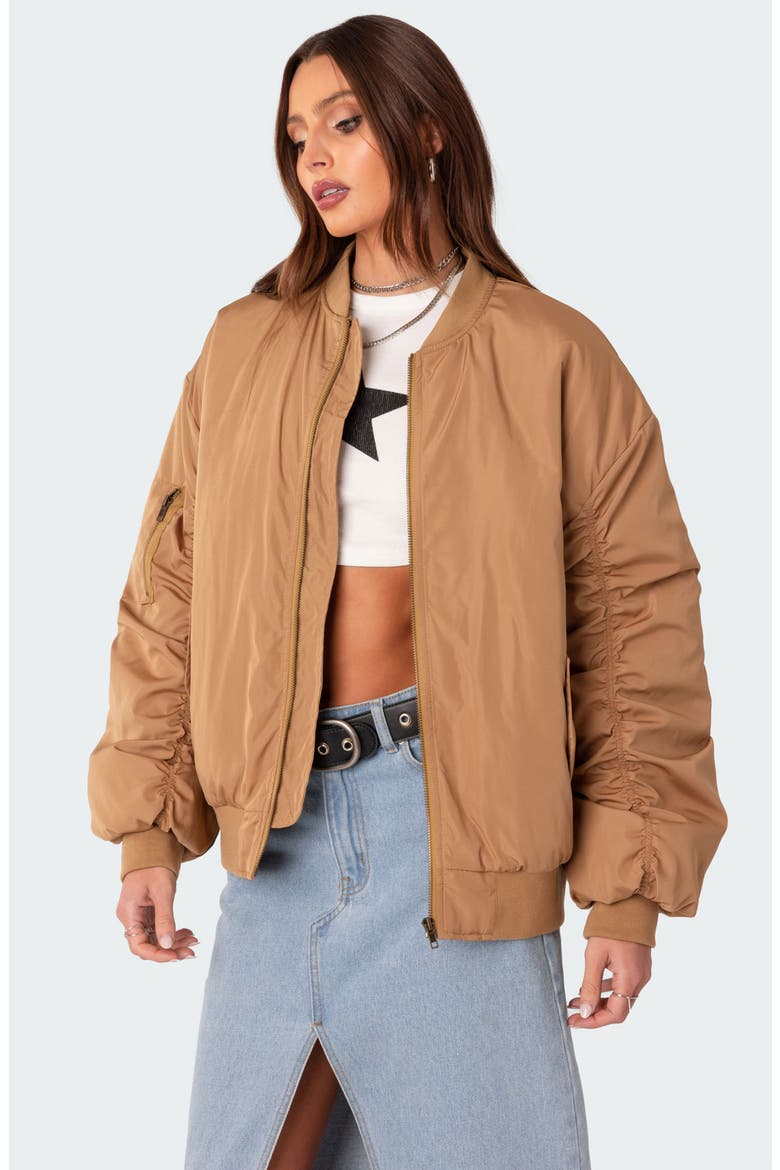 Cala Oversize Bomber Jacket, Alternate, color, CAMEL