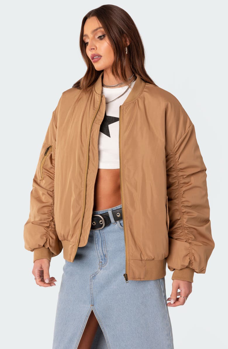 EDIKTED Cala Oversize Bomber Jacket, Alternate, color, 