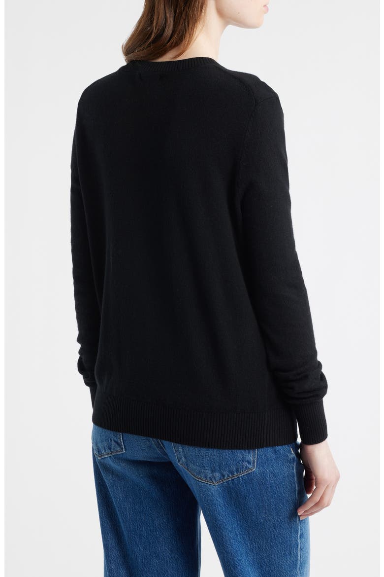 Rochelle Wool & Cashmere Crewneck Sweater, Alternate, color, BLACK