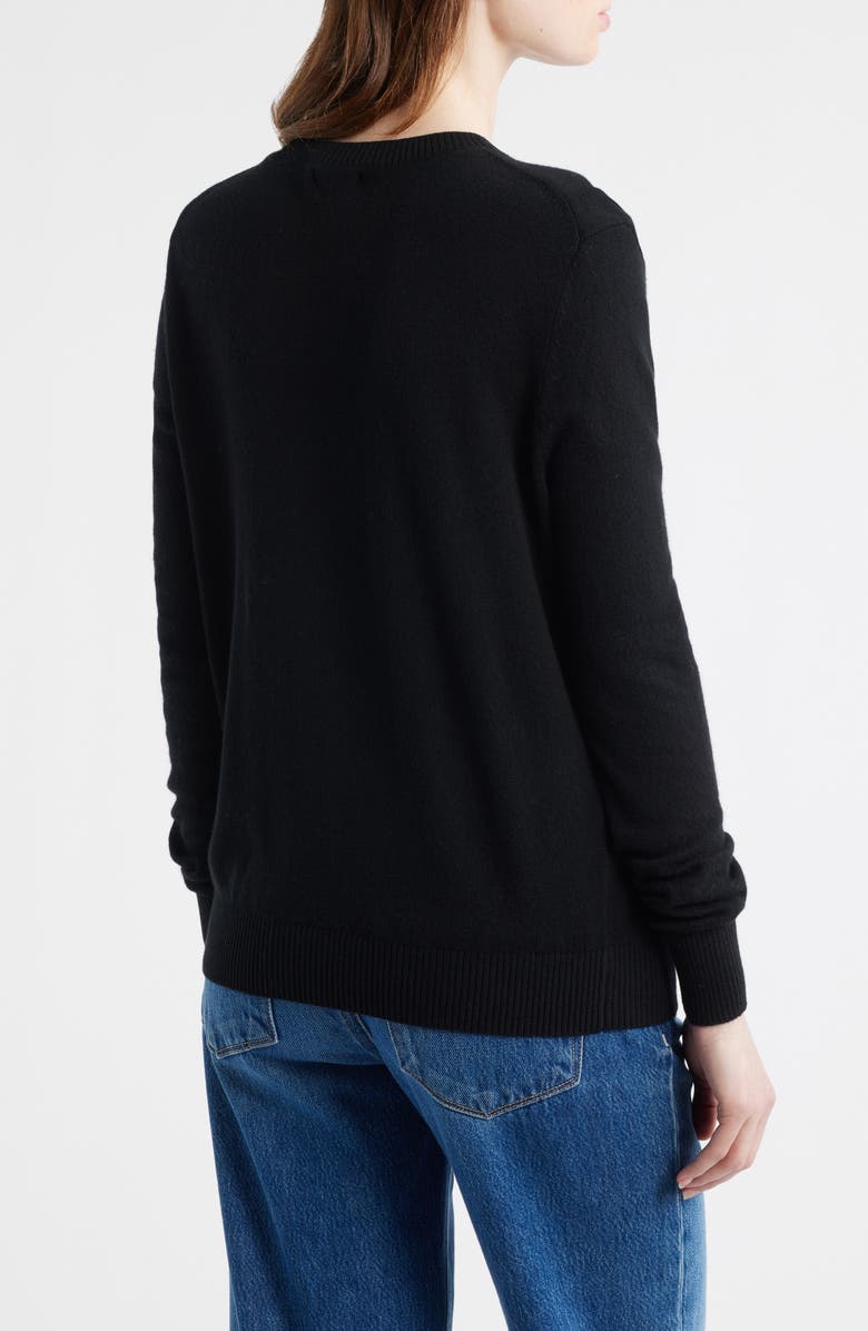 HOUSE OF CB Rochelle Wool & Cashmere Crewneck Sweater, Alternate, color, Black