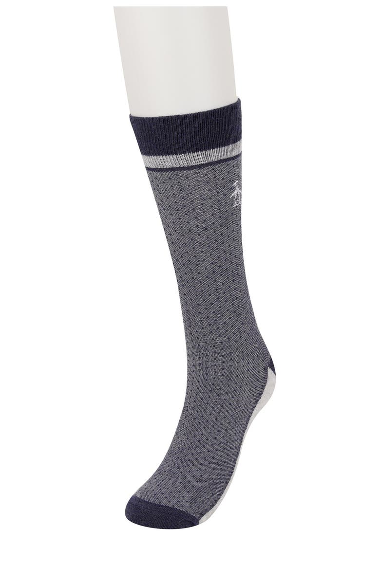 Original Penguin Gates Birdseye Crew Socks - Pack of 3, Alternate, color, Grey