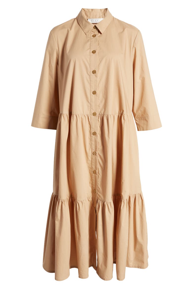 Cotton Shirtdress, Alternate, color, TANNIN