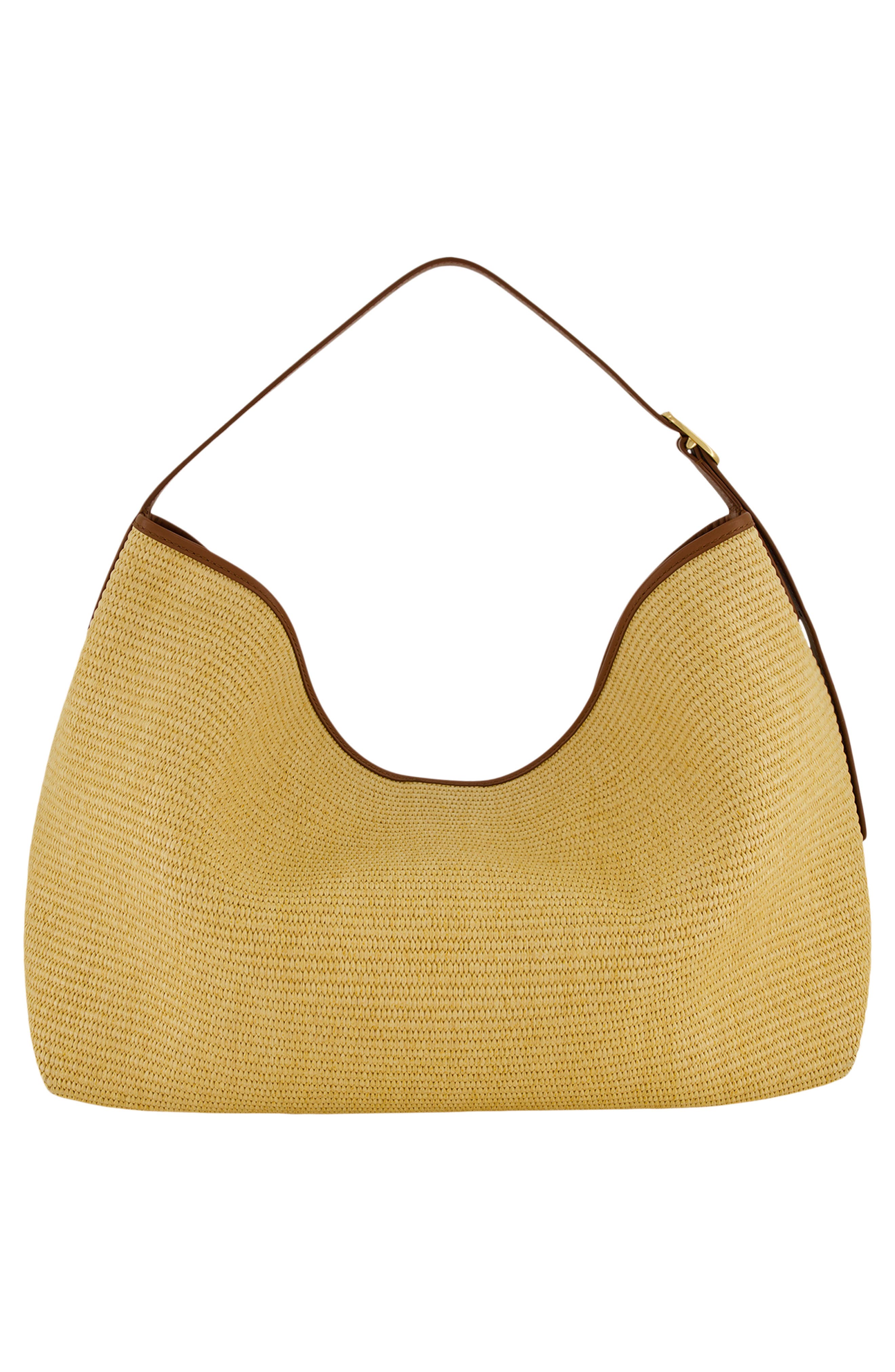 Vince Medium Vivian Raffia Hobo Bag, Alternate, color, Natural