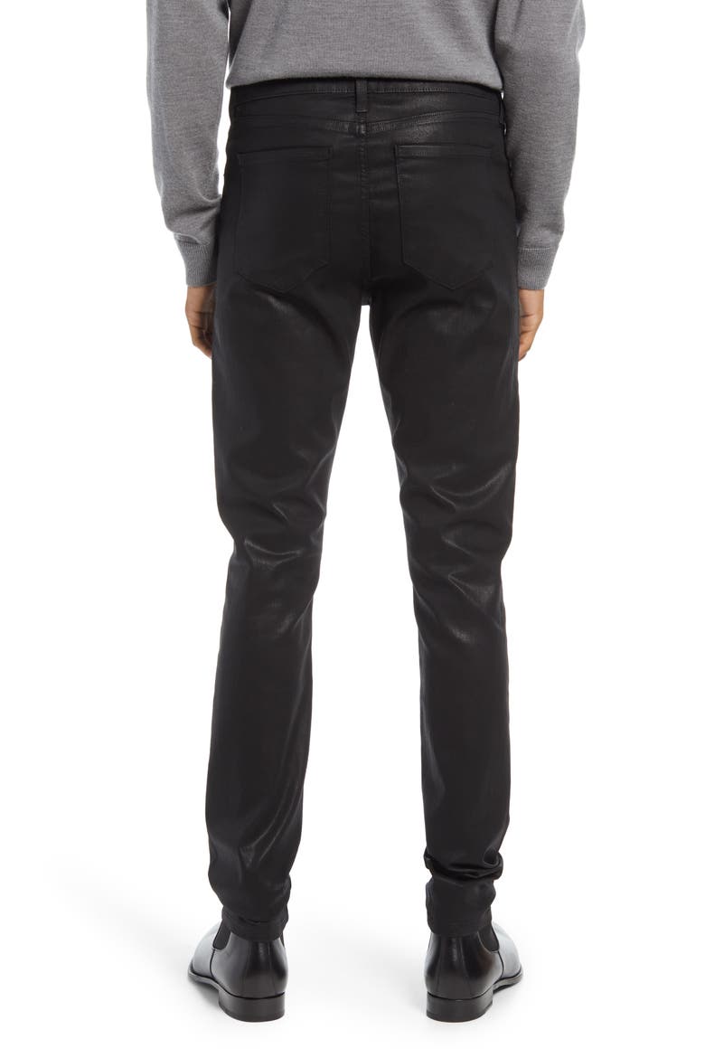 Greyson Skinny Fit Jeans, Alternate, color, COATED NOIR
