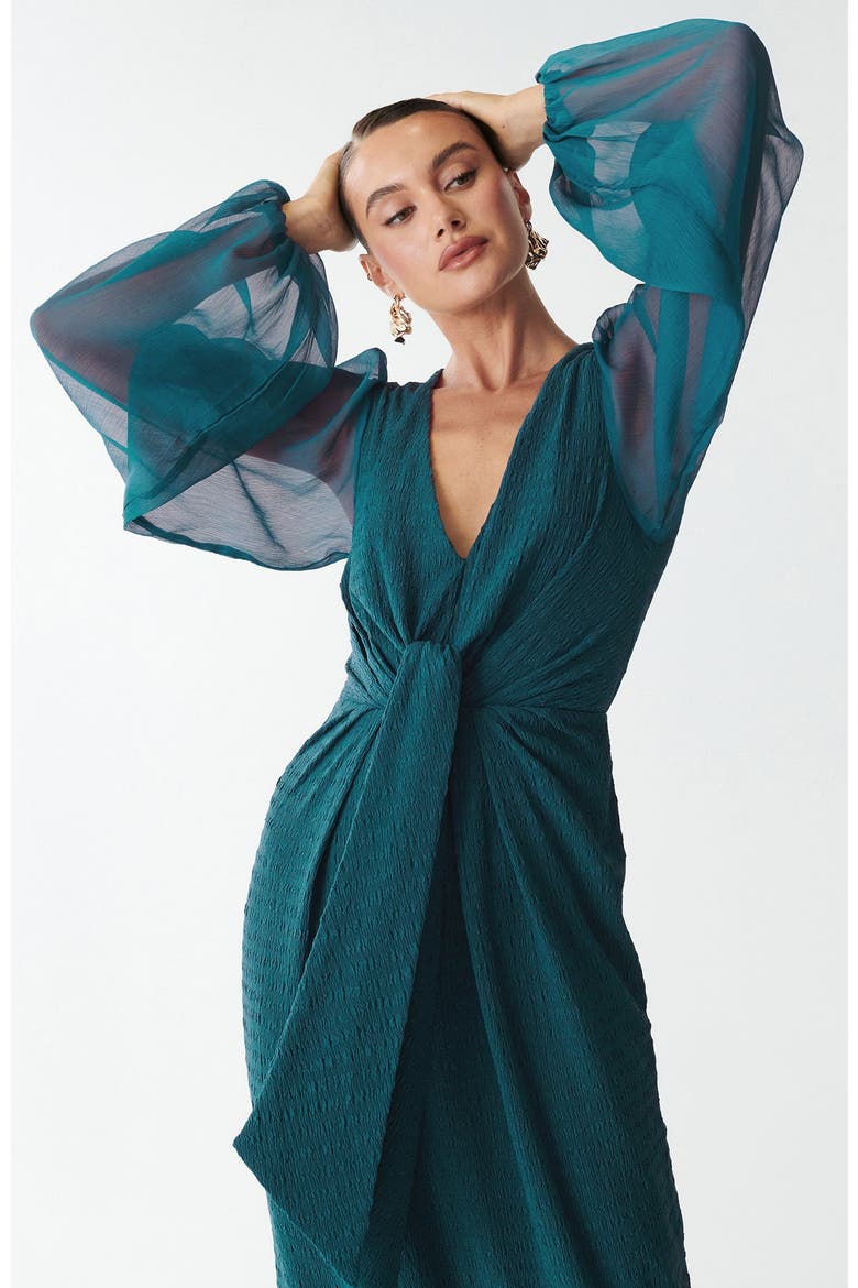 Indiana Midi Dress, Alternate, color, Teal
