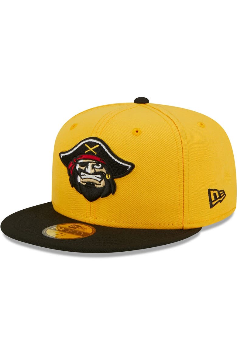 Men's New Era Yellow Bradenton Marauders Authentic Collection 59FIFTY Fitted Hat, Main, color, Yellow