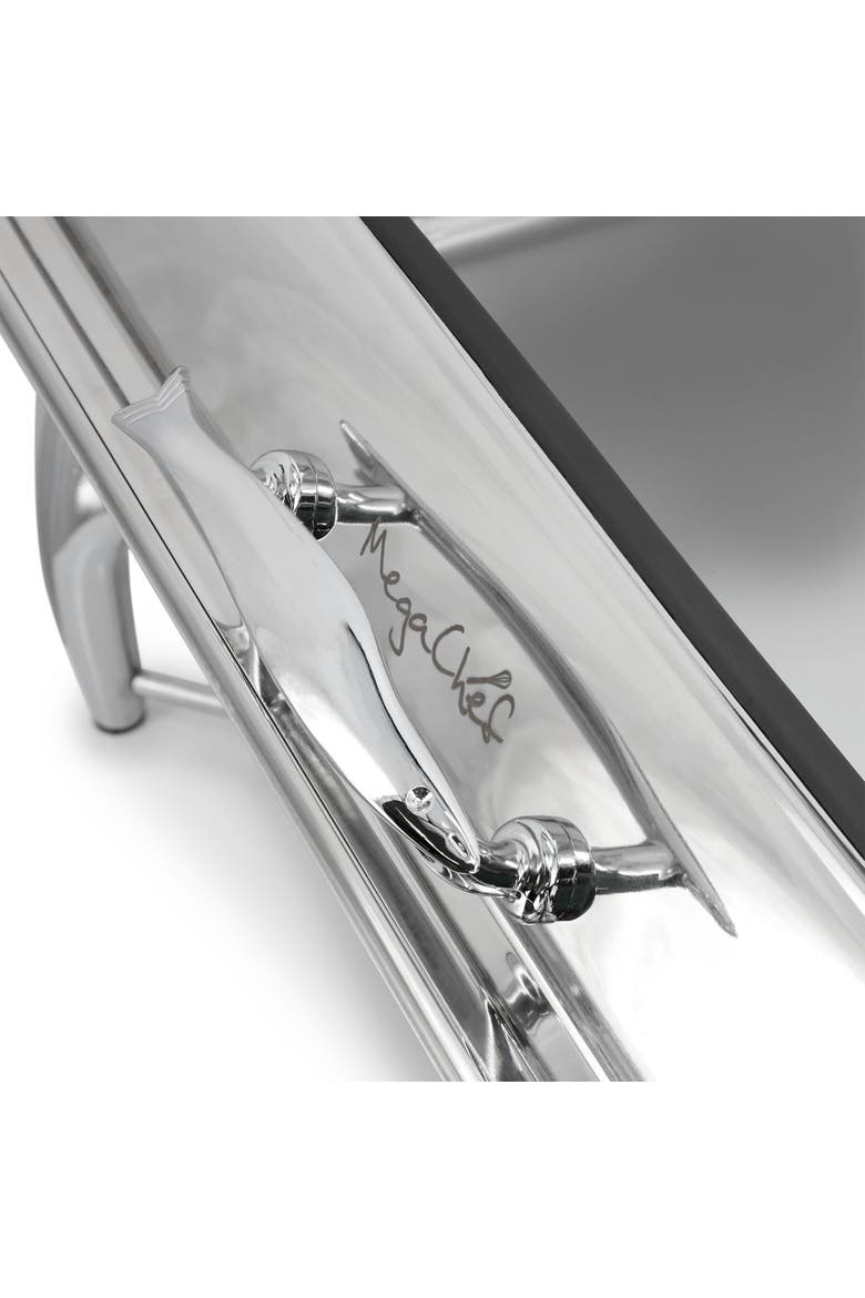9.5 Quart Stainless Steel Rectangle Chafing Dish, Alternate, color, Silver