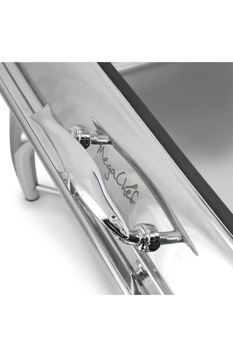 Megachef 9.5 Quart Stainless Steel Rectangle Professional Chafing Dish/Food Warmer/Buffet Server Serving Trays, Alternate, color, Silver