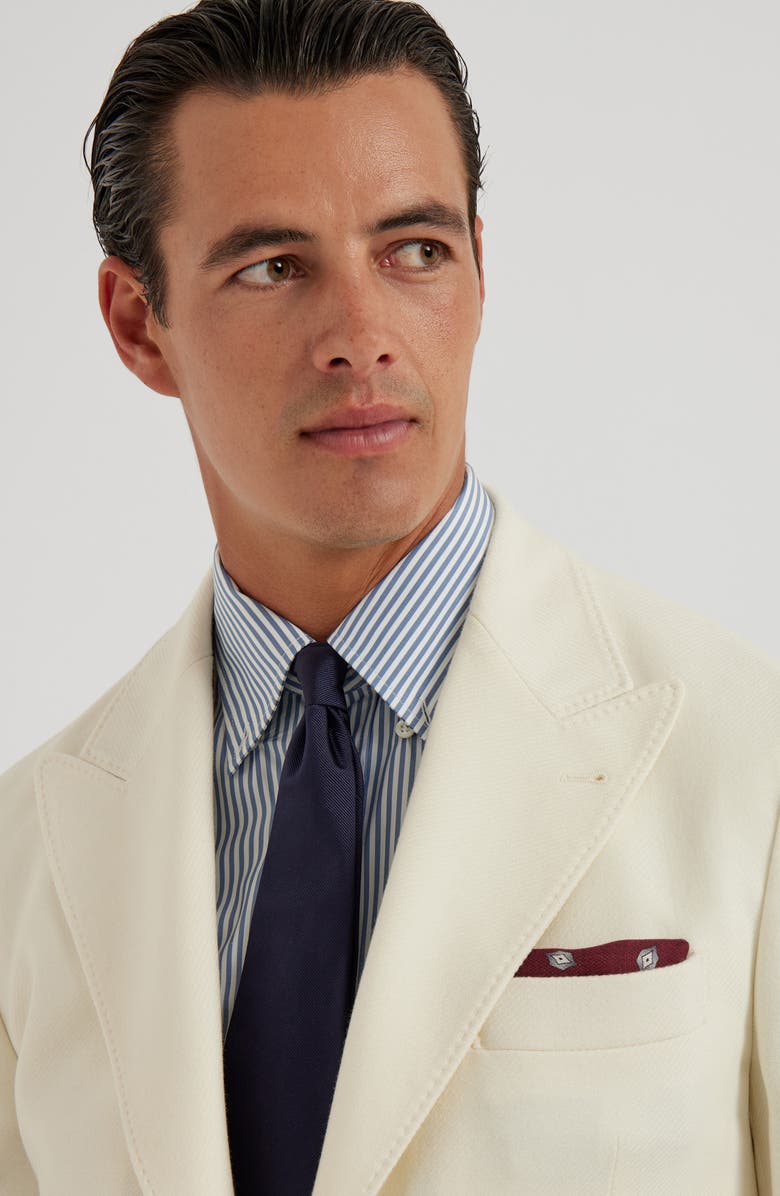 Brunello Cucinelli Silk twill tie, Alternate, color, Navy Blue