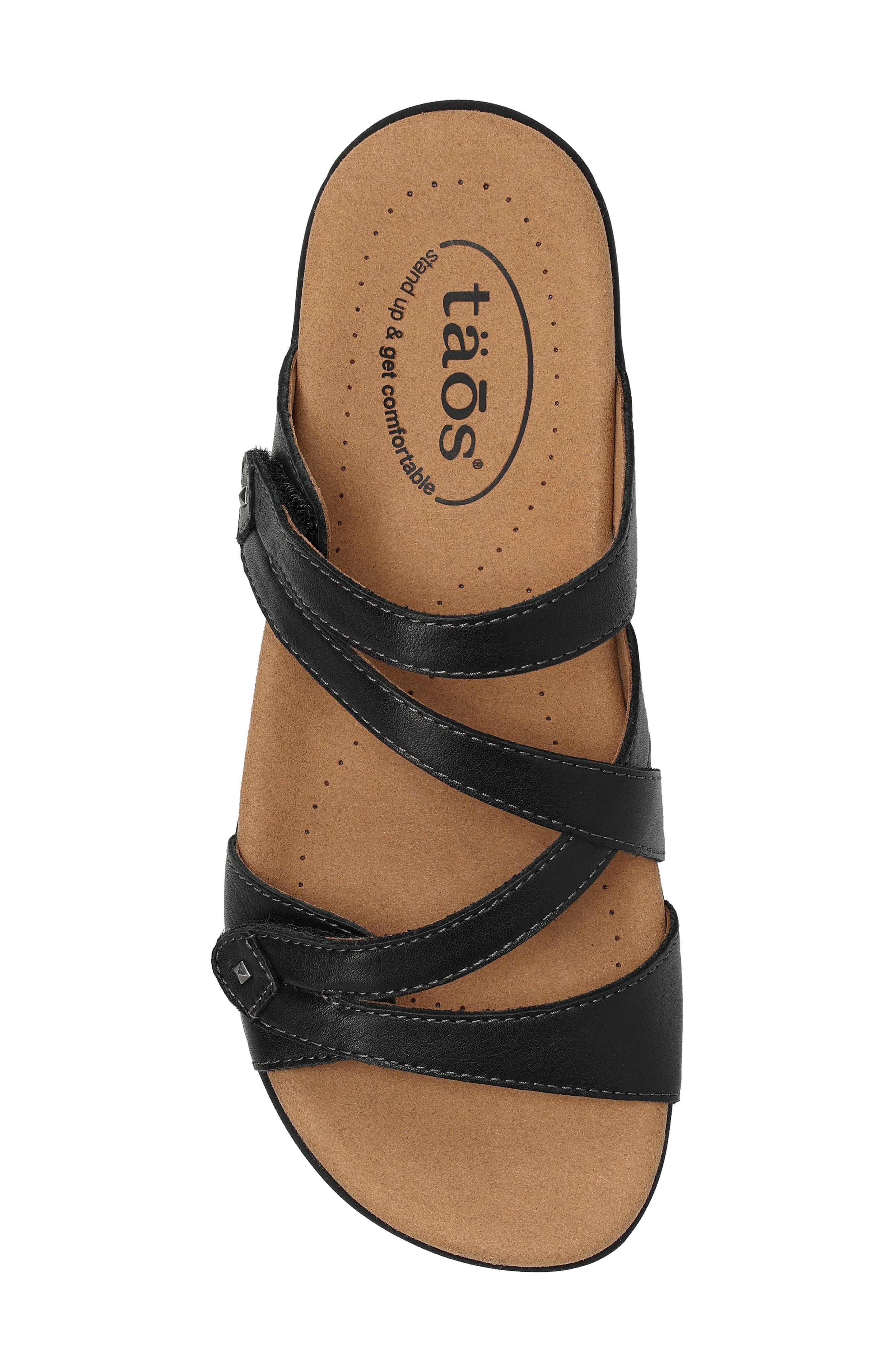 Taos Double U Slide Sandal, Alternate, color, Black