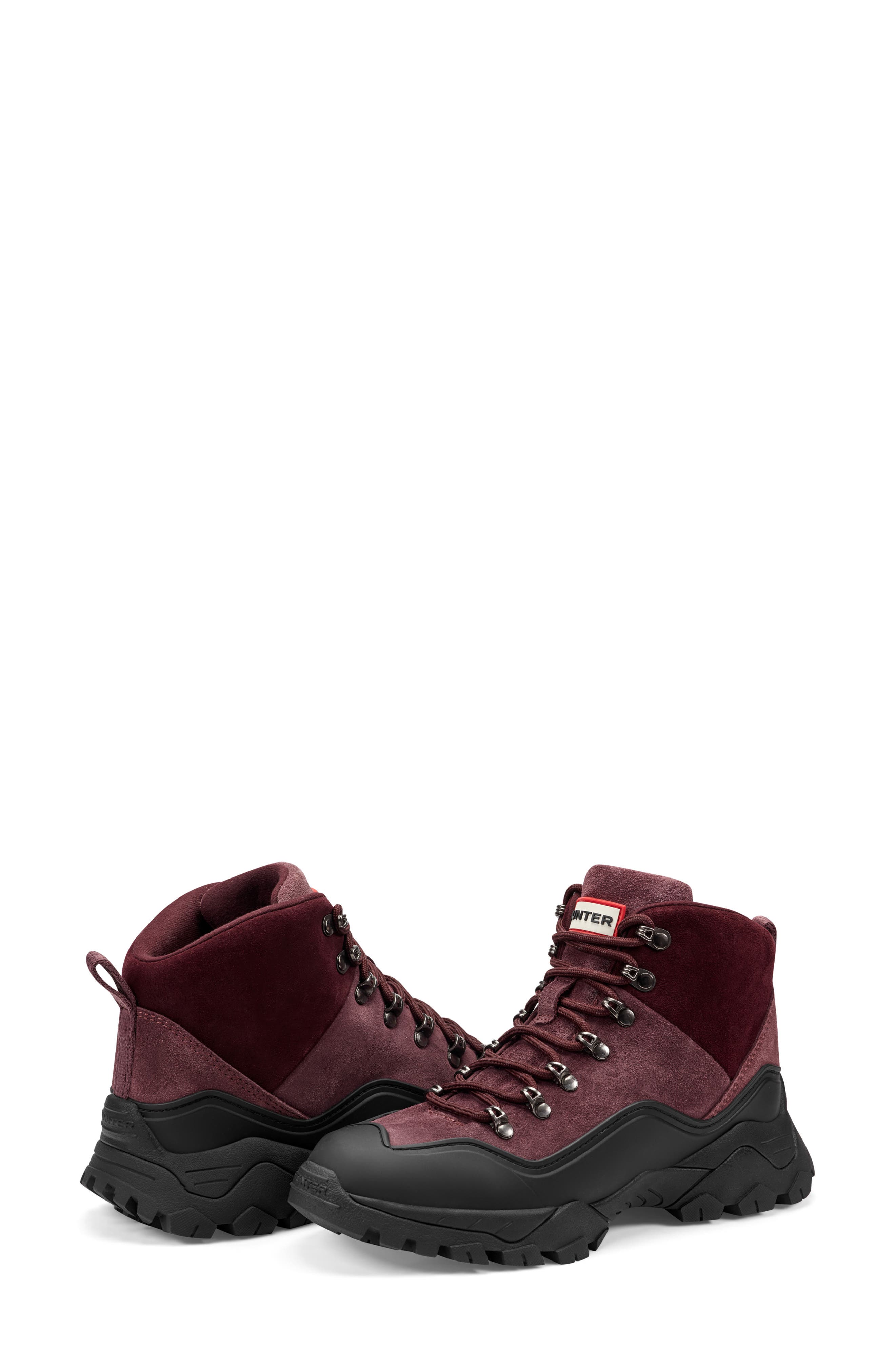 Hunter Jasper Waterproof Hiker Boot, Alternate, color, Dark Red
