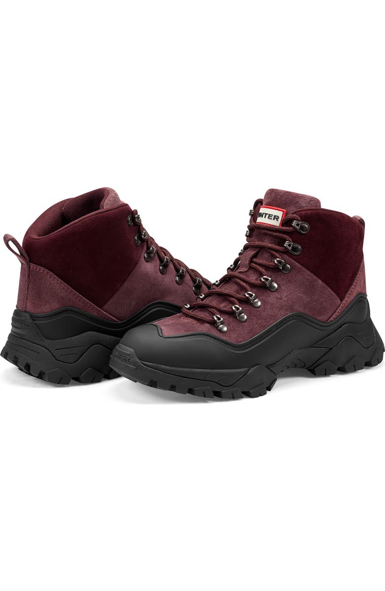 Hunter Jasper Waterproof Hiker Boot, Alternate, color, Dark Red