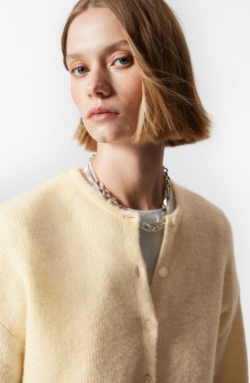 & Other Stories Alpaca & Wool Blend Cardigan In Yellow Dusty Light