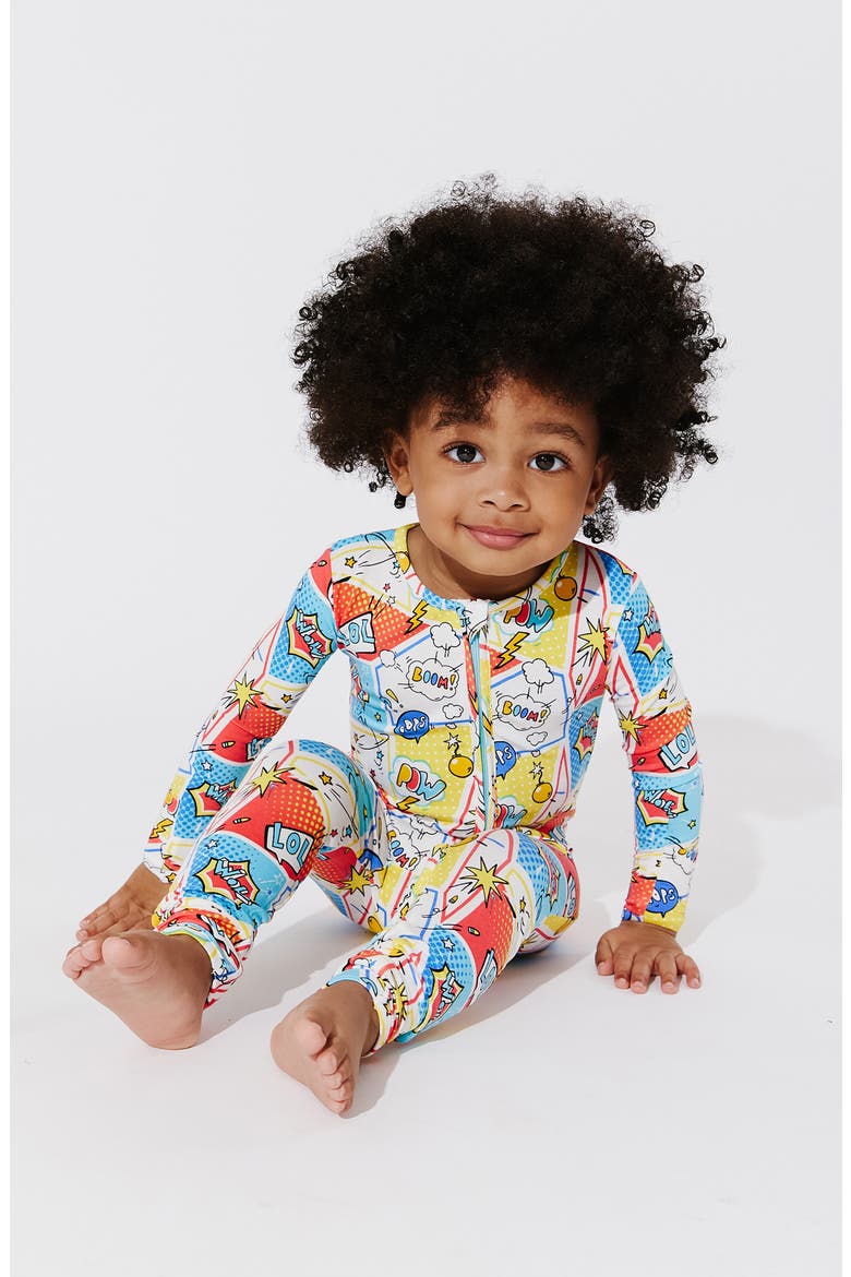 Baby Comic Hero Convertible Footie, Alternate, color, RED