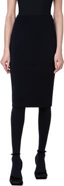 Akris punto Stretch Wool & Cotton Blend Pencil Skirt