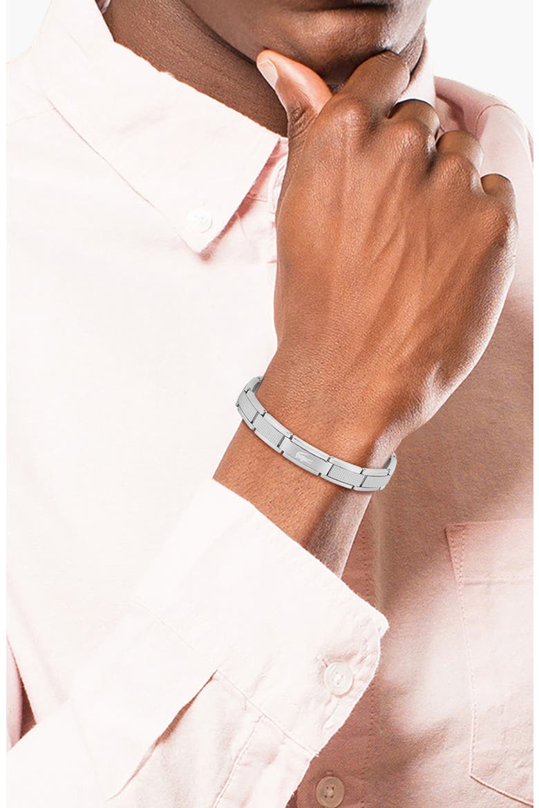 Men's Stencil Bracelet, Alternate, color, SILVER