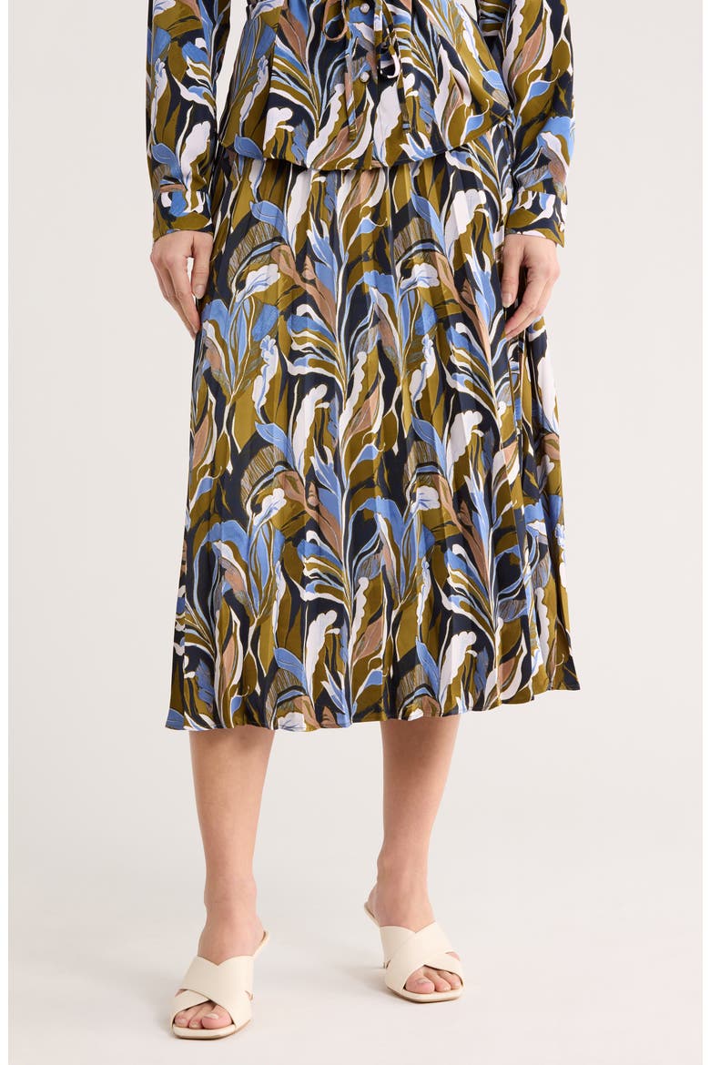 Printed Midi Skirt, Main, color, CITRON PERIWINKLE FLORAL