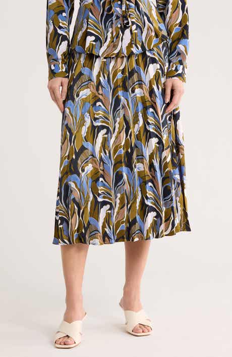 Adrianna Papell Printed Midi Skirt