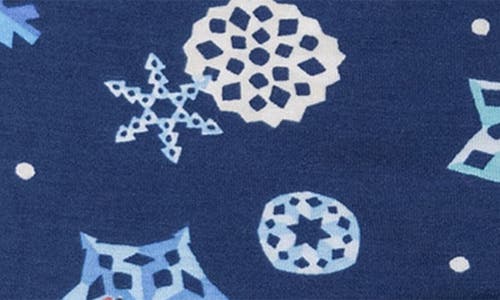Angel Dear Snowflakes Long Sleeve Zip Footie In Blue