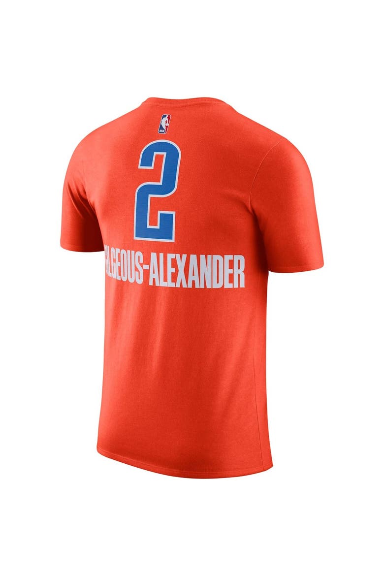 Men's Jordan Brand Shai Gilgeous-Alexander Orange Oklahoma City Thunder 2022/23 Statement Edition Name & Number T-Shirt, Alternate, color, Orange