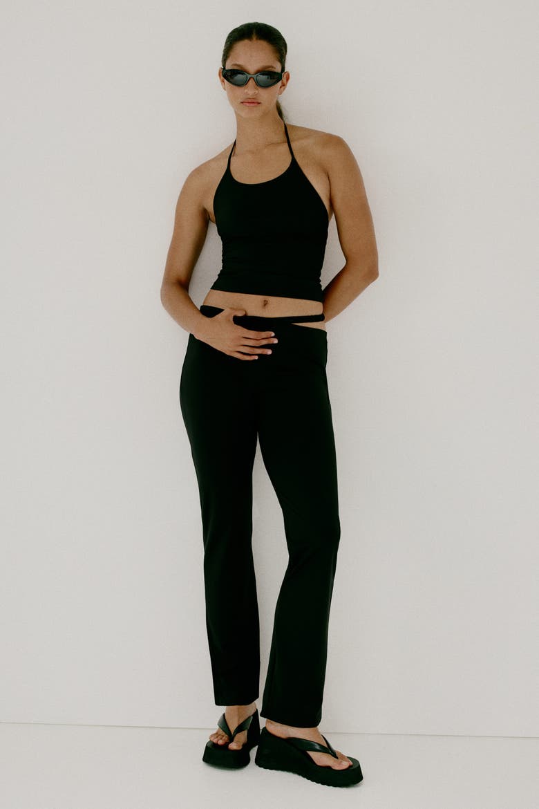 Strap-detail Jersey Pants, Main, color, Black