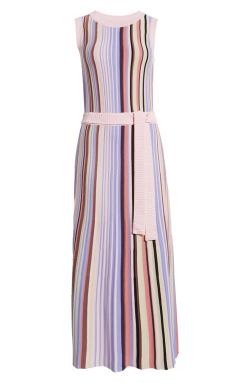 Misook Modern Fit Sleeveless Rib Knit Dress In Viola Multi